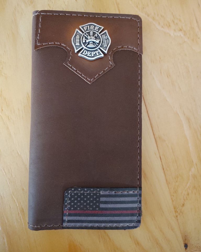 Firefighter Roper Wallet with Red Line Flag