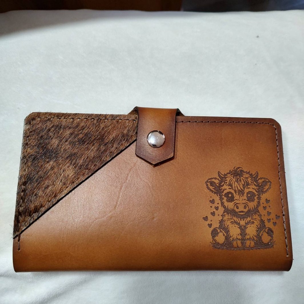 The Kimberly Women's Leather Wallet/Clutch (featuring Highland Cow)