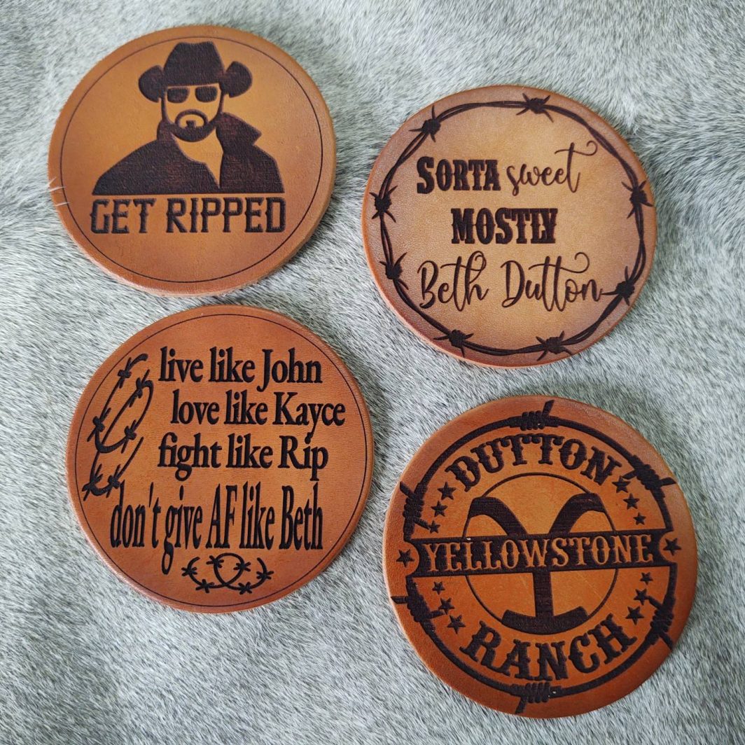 Leather Coasters - Featuring Yellowstone