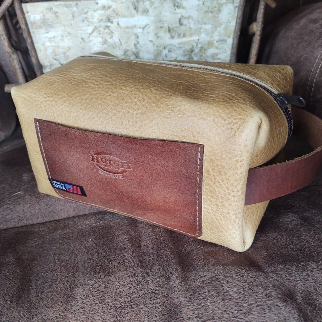 Mens Leather Shaving/dopp Bags