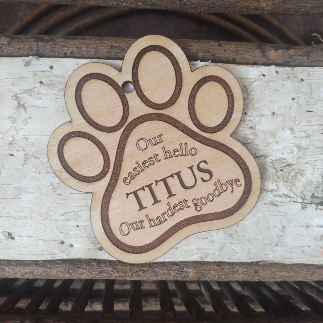 Memorial Dog Christmas Ornament "Our easiest hello"