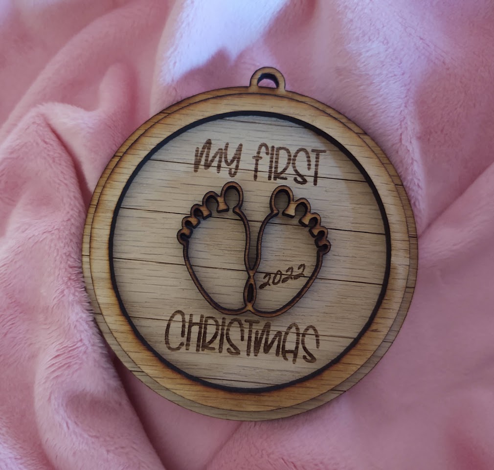 My First Christmas little feet ornament (wood)