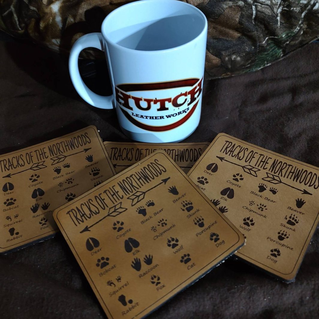 Leather Coasters - Tracks of the Northwoods