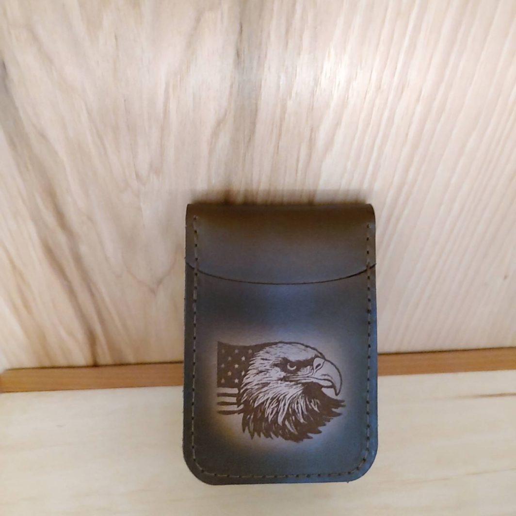 Borgen Front Pocket Wallet featuring Eagle with American flag