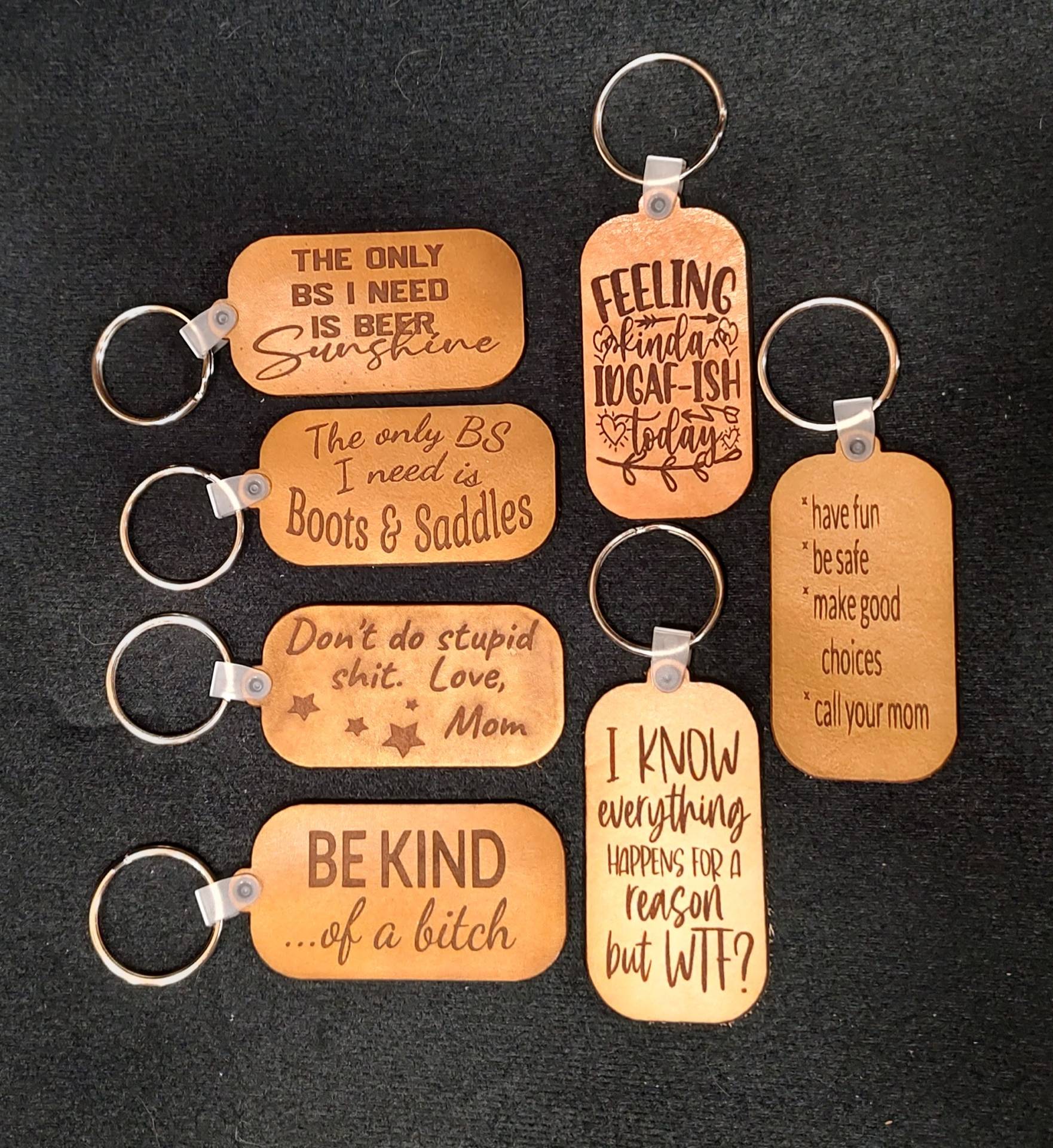 Fun Leather Keychains