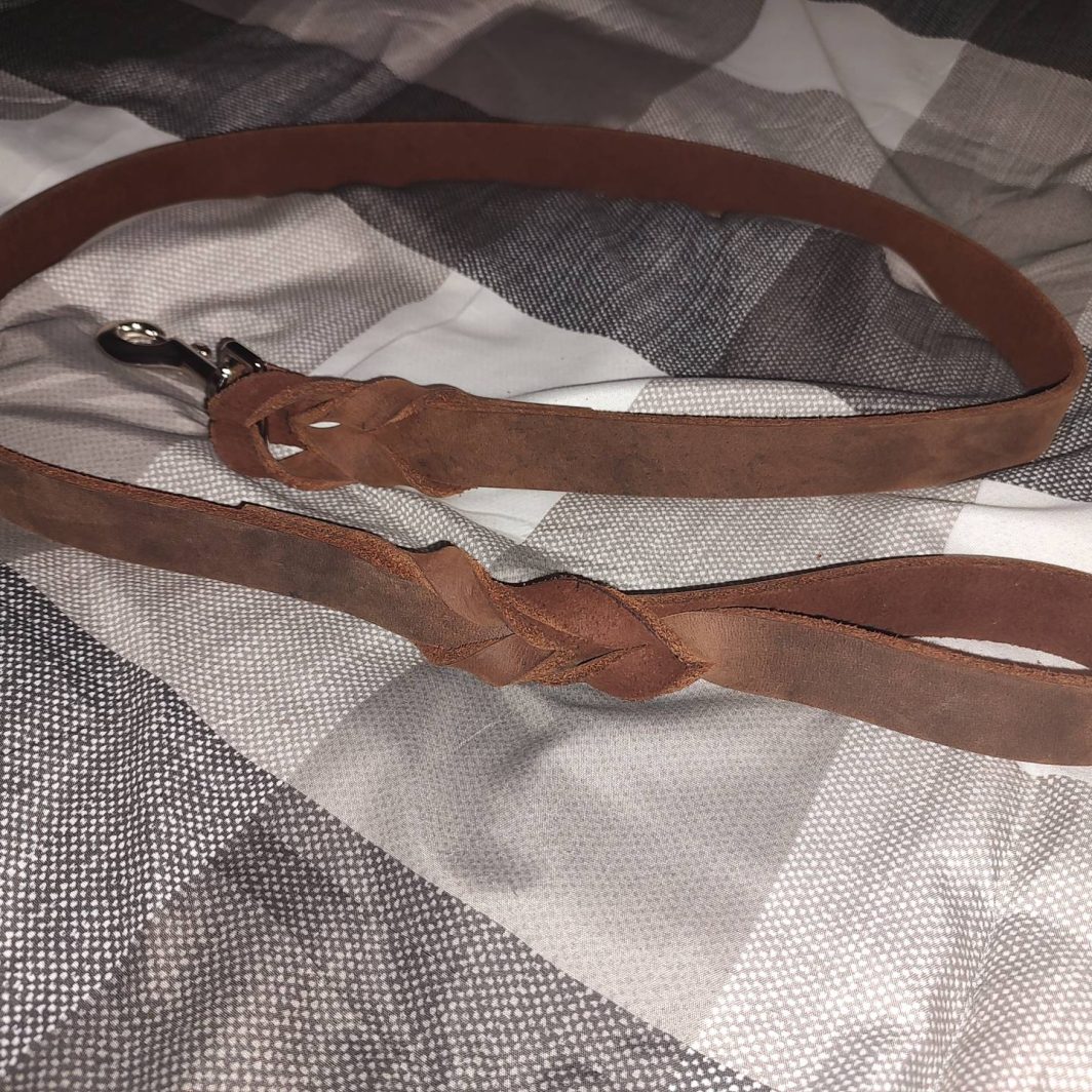 Leather Dog Leash with heavy duty clip